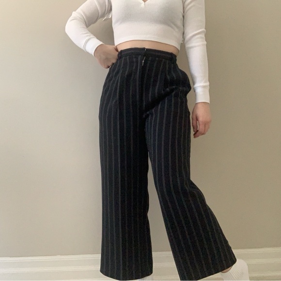 Wilfred Pants - Wilfred Navy and White Striped Women's Trousers